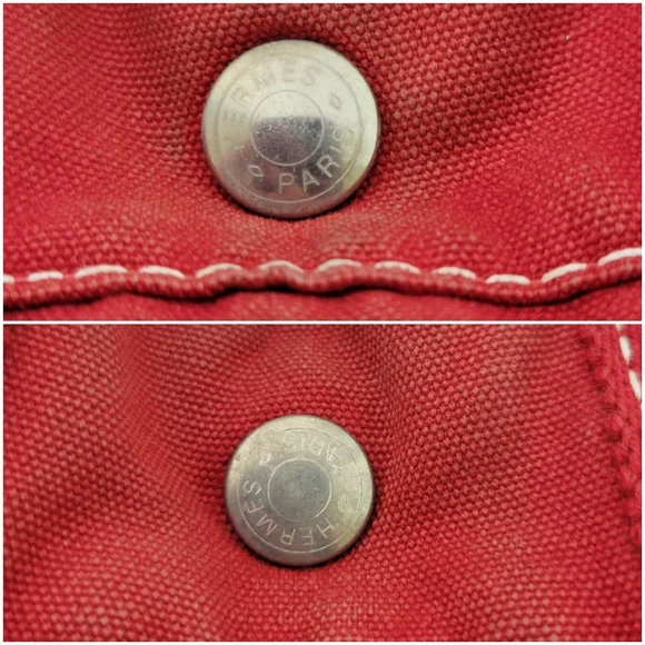 HERMES Vintage Small Red Canvas Fourre Tote - Project Bag - Picture 10 of 12